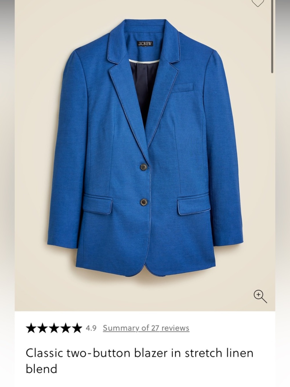 J. Crew Navy Blue Blazer Jacket